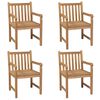 vidaXL Chaises de jardin lot de 4 avec coussins bleu clair Teck solide