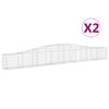 vidaXL Paniers &agrave; gabions arqu&eacute;s 2 pcs 400x30x40/60 cm Fer galvanis&eacute;