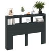 vidaXL Armoire t&ecirc;te de lit avec LED noir 140x17x102 cm