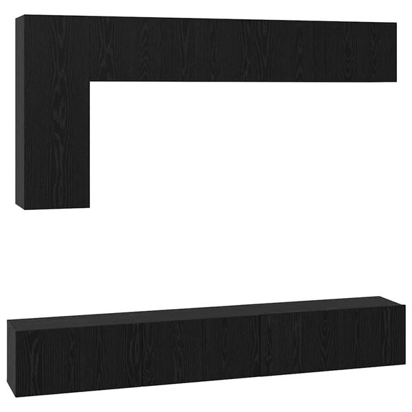 vidaXL Ensemble meuble TV 6 pcs Ch&ecirc;ne noir Bois d'ing&eacute;nierie