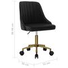 vidaXL Chaises pivotantes &agrave; manger lot de 6 noir velours