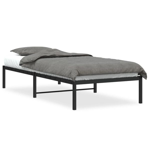 vidaXL Cadre de lit m&eacute;tal sans matelas noir 90x190 cm