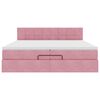 vidaXL Cadre de lit ottoman avec matelas rose 200x200 cm velours