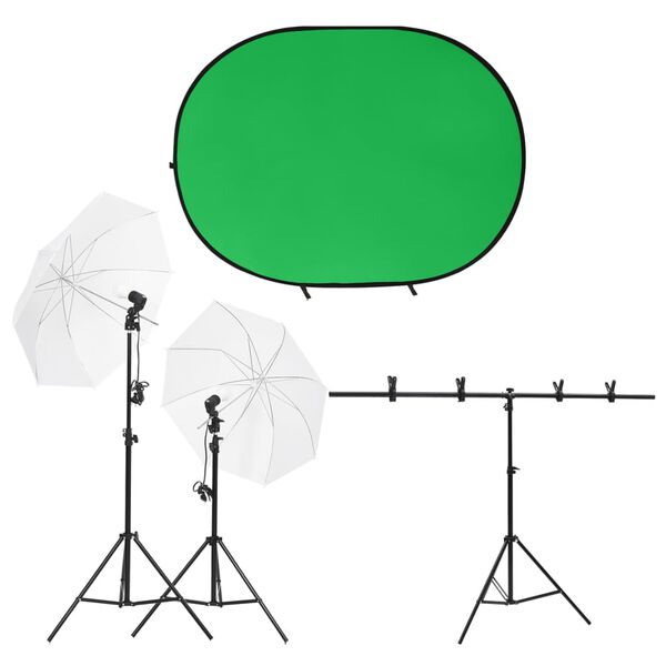 vidaXL Kit de studio photo avec &eacute;clairage et &eacute;cran de fond