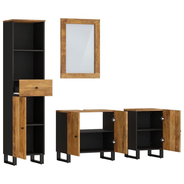 vidaXL Ensemble de meubles de salle de bain 4 pcs bois manguier massif