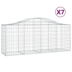 vidaXL Paniers &agrave; gabions arqu&eacute;s 7 pcs 200x50x80/100 cm Fer galvanis&eacute;