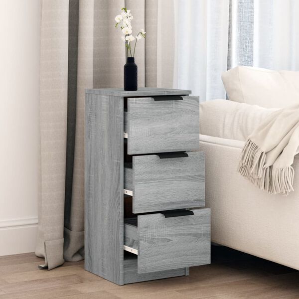 vidaXL Buffet Sonoma gris 30x30x70 cm Bois d'ing&eacute;nierie