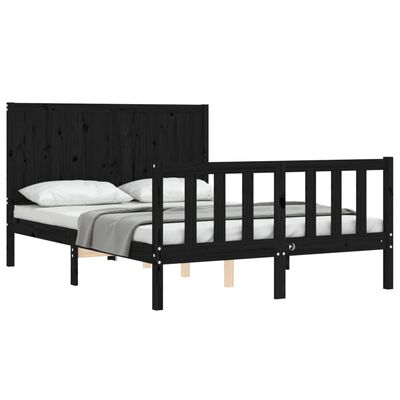 vidaXL Cadre de lit sans matelas noir 120x200 cm bois de pin massif