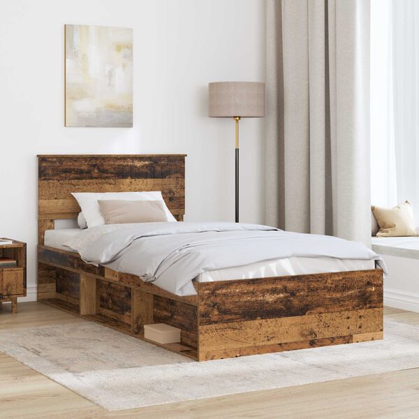 vidaXL Cadre de lit Bois ancien 100 x 200 cm Pin massif