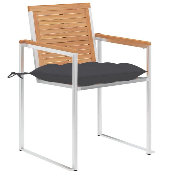 vidaXL Chaises de jardin lot de 6 avec coussins Bois de teck massif