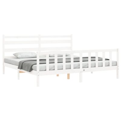 vidaXL Cadre de lit sans matelas blanc bois de pin massif