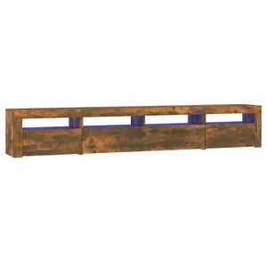 vidaXL Meuble TV avec lumi&egrave;res LED Ch&ecirc;ne fum&eacute; 240x35x40 cm