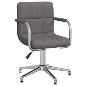 vidaXL Chaise pivotante de bureau Gris fonc&eacute; Tissu