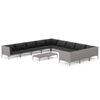 vidaXL Salon de jardin 12 pcs avec coussins R&eacute;sine tress&eacute;e Gris fonc&eacute;