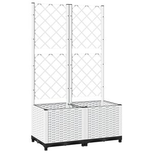 vidaXL Jardini&egrave;re avec treillis Blanc 80x40x136 cm PP