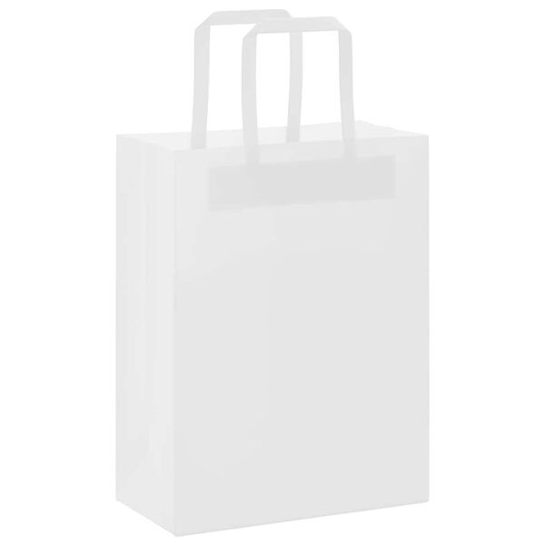 vidaXL Sacs en papier 50 pcs avec poign&eacute;es blanc 21x11x28 cm
