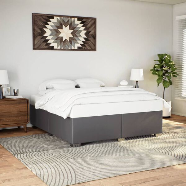vidaXL Cadre de lit sans matelas gris 180x200 cm similicuir