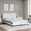 vidaXL Cadre de lit sans matelas Hvar blanc et noir 140x190 cm similicuir