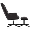 vidaXL Chaise de relaxation avec tabouret Noir Similicuir