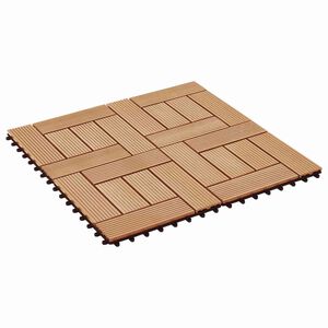 vidaXL Carreau de terrasse 22 pcs Teck 30 x 30 cm WPC