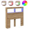 vidaXL Armoire t&ecirc;te de lit avec LED ch&ecirc;ne artisanal 100x17x102 cm