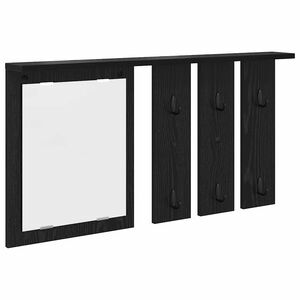 vidaXL Porte-manteau mural Montage mural Ch&ecirc;ne noir 85 x 10 x 45 cm