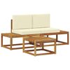 vidaXL Ensemble de canap&eacute;s d'ext&eacute;rieur avec coussin 3 pcs Naturel