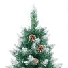 vidaXL Sapin de No&euml;l mince Vert 210 cm PVC et bois de pin massif