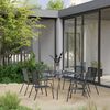 vidaXL Ensemble &agrave; manger de jardin 7 pcs Acier Anthracite