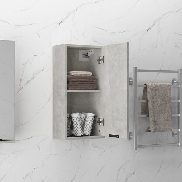 vidaXL Armoire de salle de bain murale Gris b&eacute;ton 32x20x67 cm