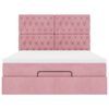 vidaXL Cadre de lit ottoman avec matelas rose 140x190 cm velours
