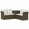 vidaXL Ensemble de Canap&eacute;s 5 pc Marron et cr&egrave;me blanche