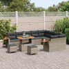 vidaXL Ensemble de canap&eacute; de jardin avec coussin Gris Poly rotin