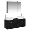 vidaXL Ensemble de mobilier de salle de bain 4 pc Ch&ecirc;ne noir