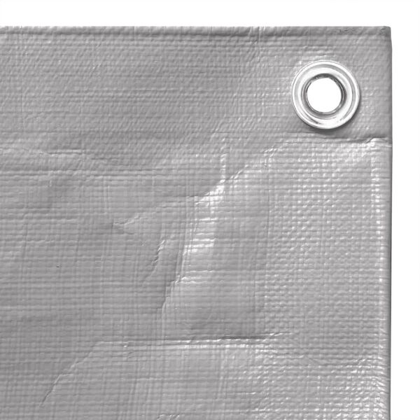 vidaXL B&acirc;che 260 g/m&sup2; 4x8 m Gris PEHD