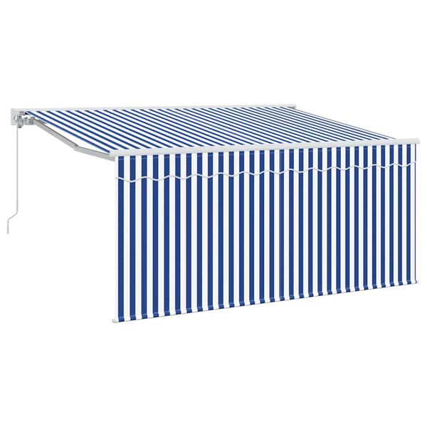 vidaXL Auvent R&eacute;tractable Bleu et Blanc 300 x 200 cm