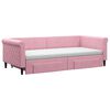 vidaXL Lit de jour avec gigogne et tiroirs rose 90x200 cm velours