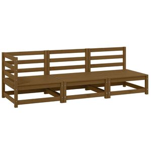 vidaXL Salon de jardin 3 pcs marron miel bois de pin massif
