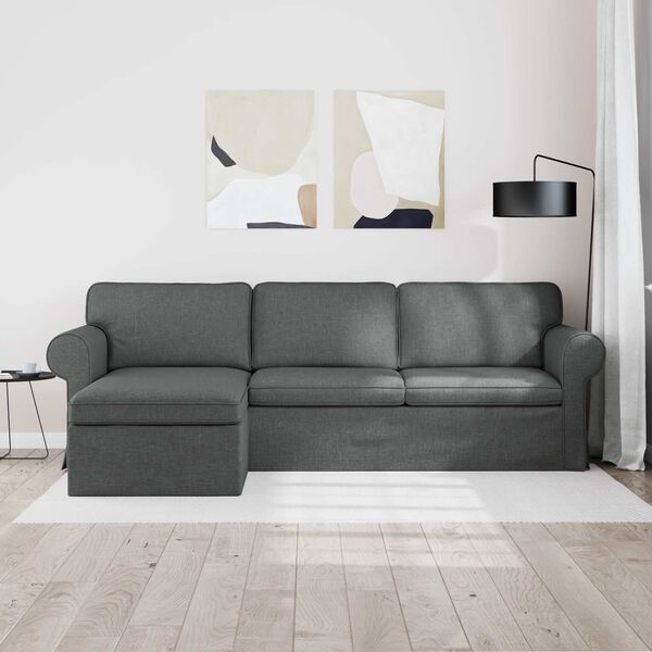 vidaXL Canap&eacute; Gris fonc&eacute;