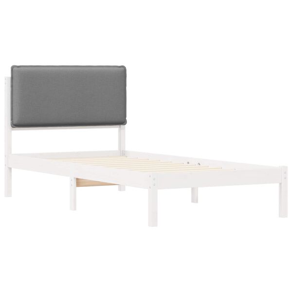 vidaXL Cadre de lit avec t&ecirc;te de lit rembourr&eacute;e Gris clair 75 x 190 cm