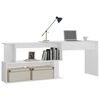 vidaXL Bureau d'angle Blanc brillant 200x50x76 cm Bois d&rsquo;ing&eacute;nierie