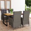vidaXL Ensemble &agrave; manger de jardin 5 pcs Gris
