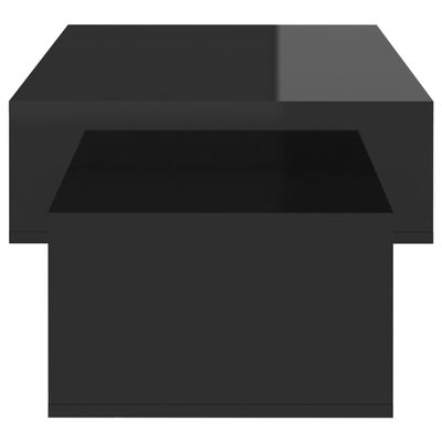 vidaXL Table basse Noir brillant 105x55x32 cm Aggloméré