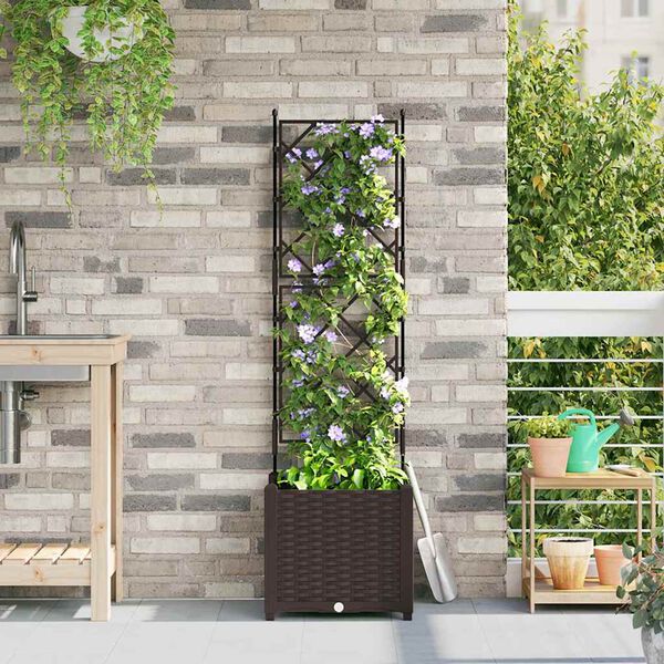 vidaXL Cache-pot de jardin Marron 40 x 40 x 143 cm Acier