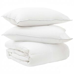 vidaXL Ensemble de Duvet Blanc 200 x 200 cm Polyester, Bambou