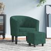 vidaXL Fauteuil avec repose-pied vert fonc&eacute; velours
