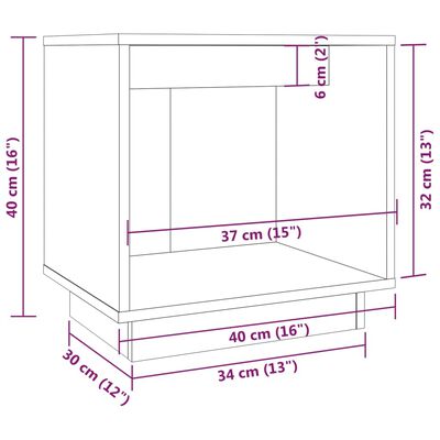 vidaXL Table de chevet Gris 40x30x40 cm Bois de pin solide