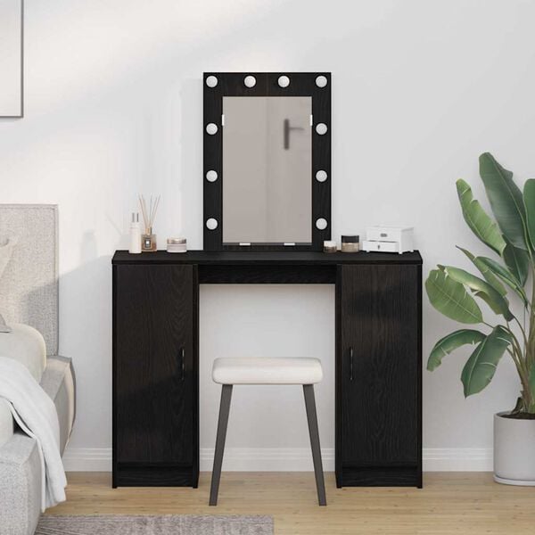 vidaXL Table de Toilette Noir 102 x 33 x 135 cm Bois d'ing&eacute;nierie