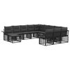 vidaXL Ensemble de canap&eacute; de jardin 12 pcs Noir et Gris fonc&eacute;