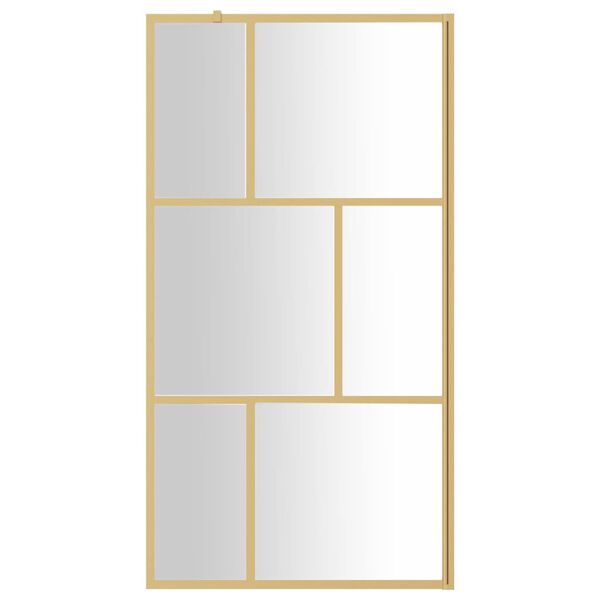 vidaXL Paroi de douche avec verre ESG transparent dor&eacute; 100x195 cm